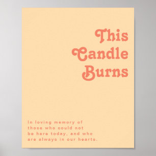 Poster Rétro moderne   Crème orange Cette Bougie Brûle