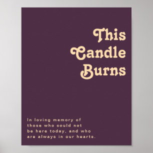 Poster Rétro moderne Violet foncé Cette Bougie Brûle