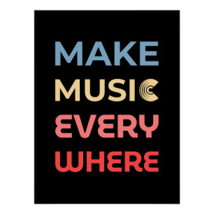 Poster Retro Music Lover Cadeau - Faites de la musique pa