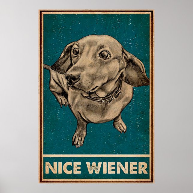 Poster Retro Nice Butt Dachshund chien citations amusante (Devant)