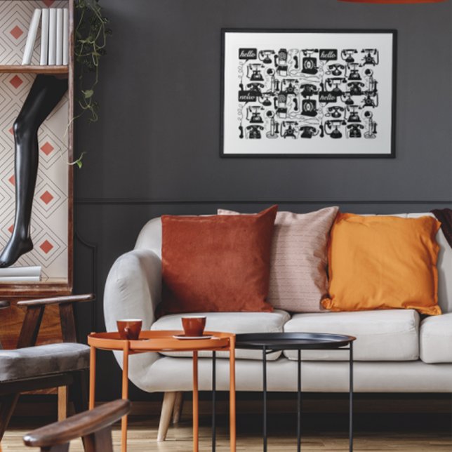 Poster Rétro n'importe quel Motif téléphonique couleur (Créateur téléchargé)