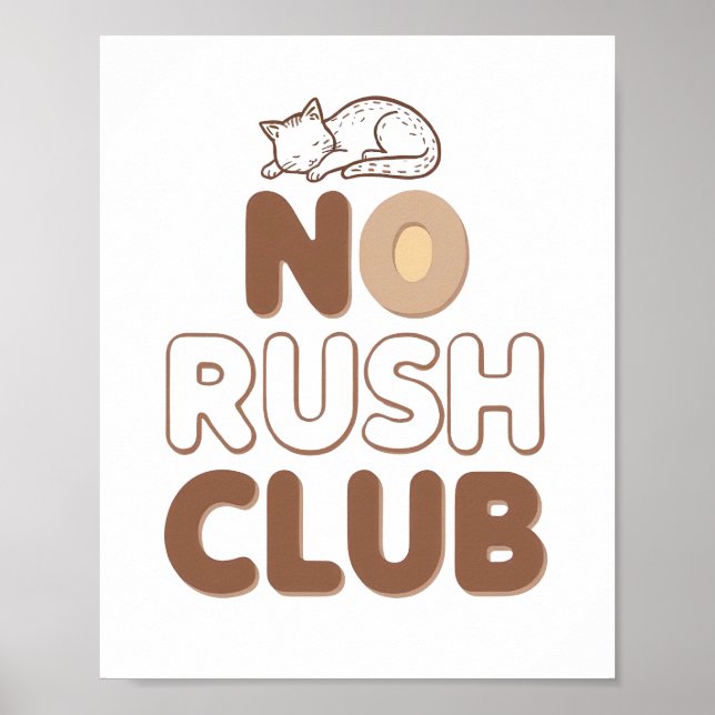 Poster Retro "No Rush Club" for Relaxing (Devant)