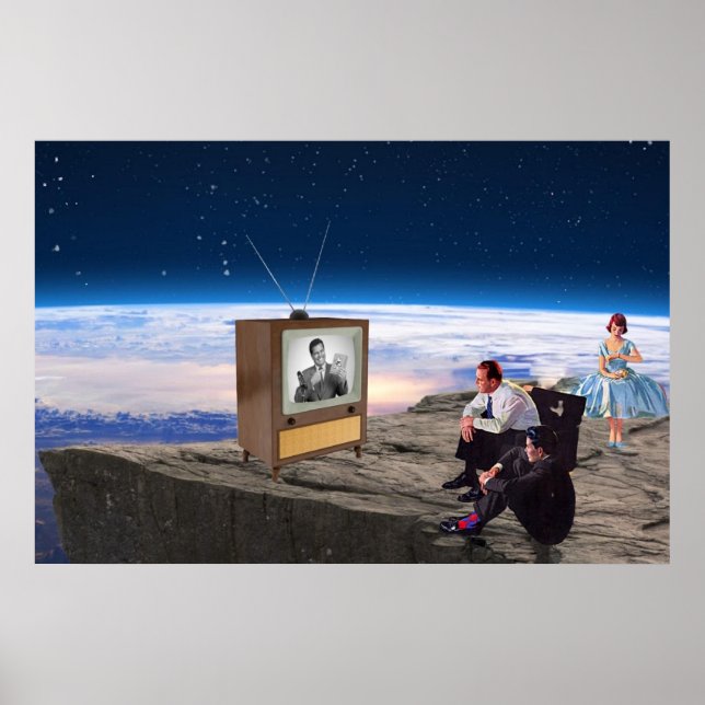 Poster Retro Nuclear Family Poster: Mid-Century Space Art (Devant)