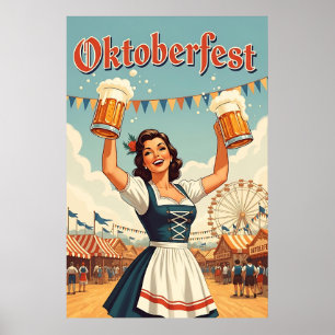 Poster Retro Oktoberfest Art - Bière & Célébration
