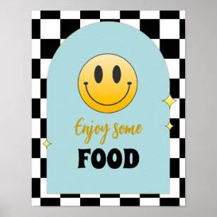 Poster Retro One Happy Dude Birthday Profitez d'un signe