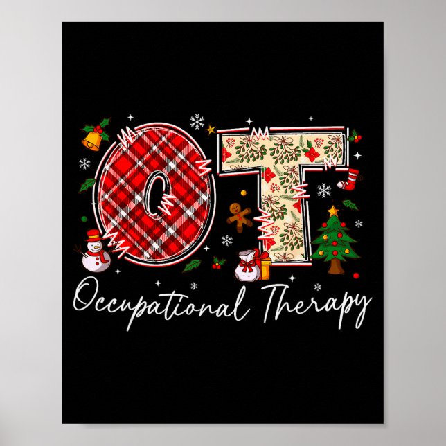 Poster Retro Ot Occupational Therapy Santa Christmas Ot S (Devant)