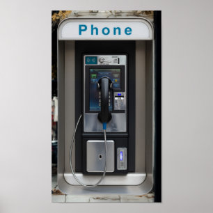 Poster Retro Payphone Design, téléphone Vintage Booth Art
