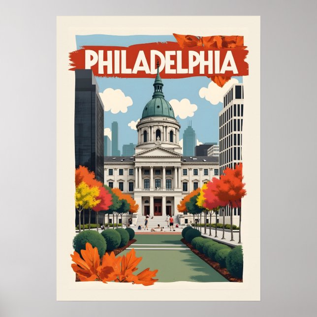 Poster Retro Philadelphie (Devant)