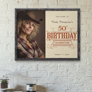 Poster Retro Photo Vintage 50e anniversaire Bienvenue