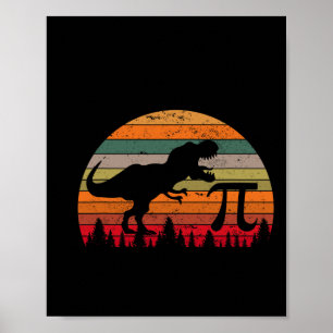 Poster Retro Pi Day 3.14 Dinosaure Drôle Pi Day Math Tout