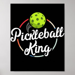 Poster Retro Pickleball King Vintage Pickle Ball Player
