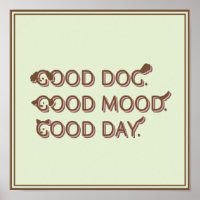Rétro Poodle Bon Chien Bonne Humeur Typographie de