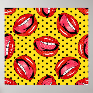 Poster Retro Pop Art : Badges de patchs de dessin