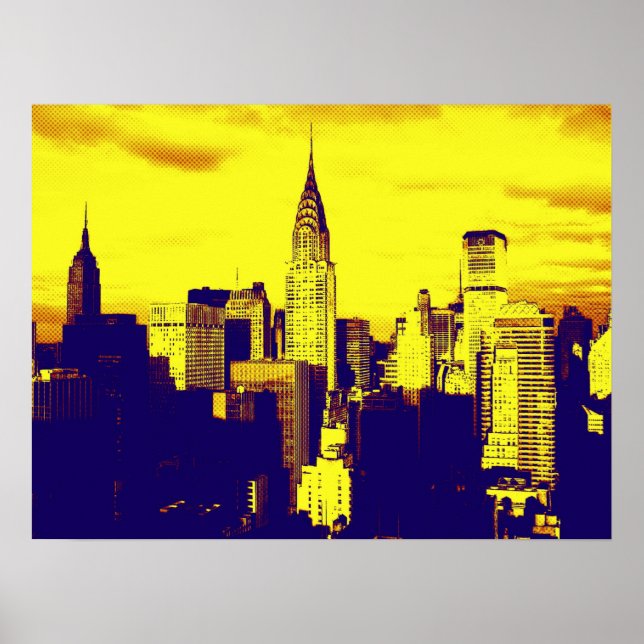 Poster Retro Pop Art New York City (Devant)