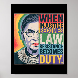 Poster Rétro Quand L'Injustice Devient La Résistance À La