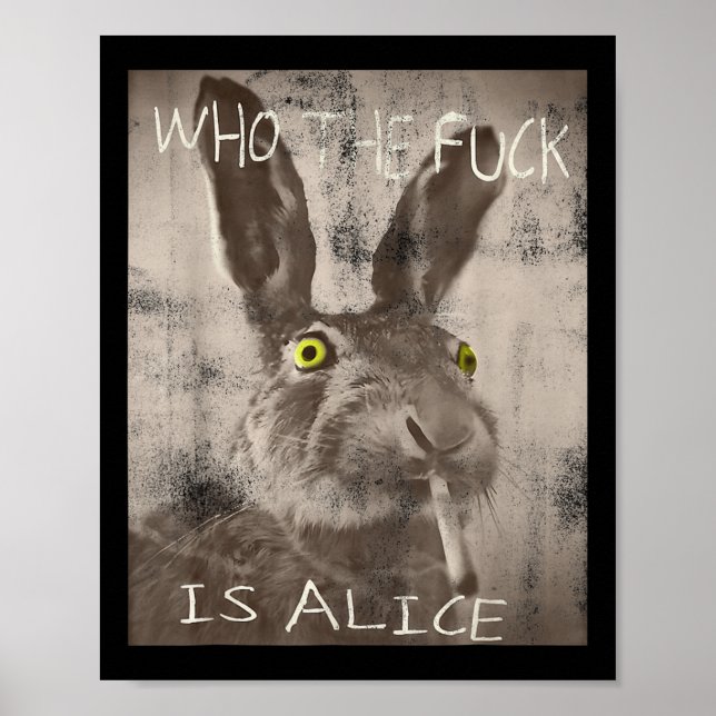 Poster Rétro Qui Est Alice Drôle Lapin (Devant)