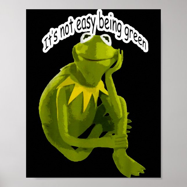 Poster Retro Quote Its Not Easy Being Green Funny Frog An (Devant)