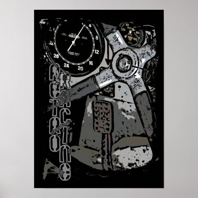 Poster Retro Racing Oldtimer Détails Design graphique (Devant)