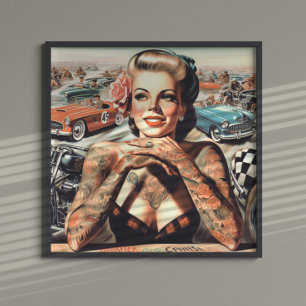 Poster Retro Racing Pin-up