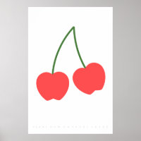 Poster rétro Red Cherry 60's 70