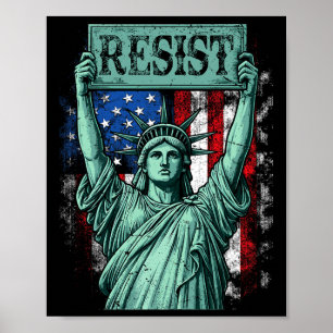 Poster Rétro Résiste Pas à Mon Président Anti-trump