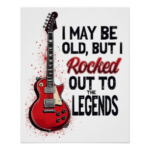 Poster Retro Rock Guitare Classique Musique Nostalgie Des