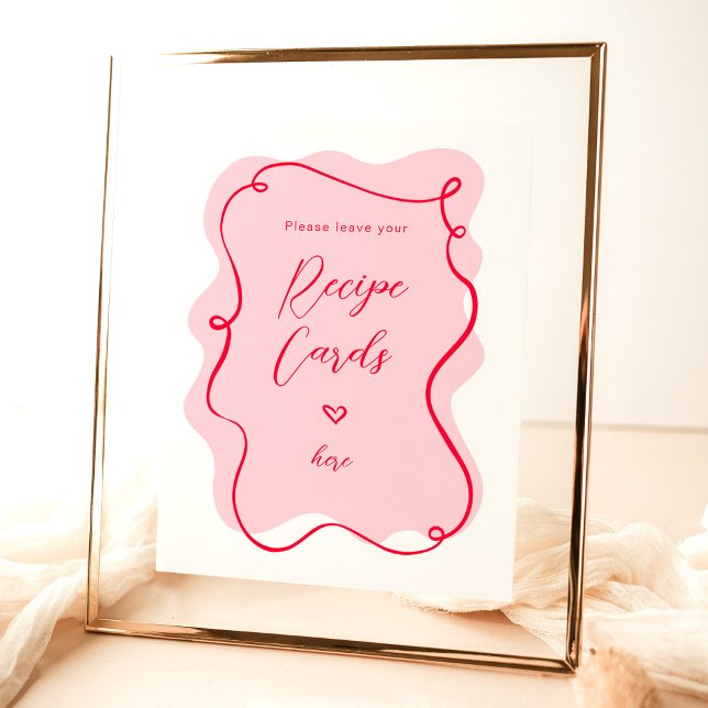 Poster Retro rose Laissez vos cartes Recette ici (Créateur téléchargé)