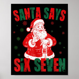 Poster Retro Santa dit Six Sept 67 Meme Noël