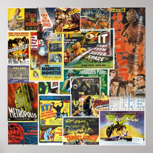 Poster Retro Sci Wi Films Collage