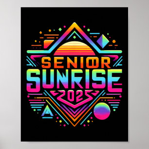 Poster Retro Senior Sunrise 2025 Lycée 12e Douzième