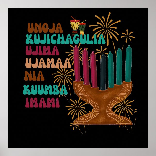 Poster Rétro sept principes de Kwanzaa (Devant)