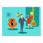 Poster Retro Space Age Cartographie Couple