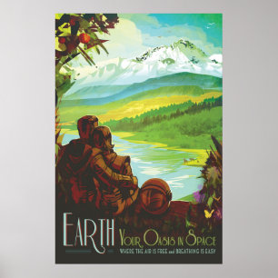 Poster Retro Space Travel Poster-Une mission de science d