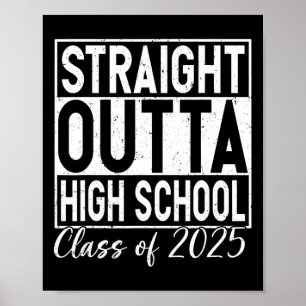 Poster Retro Straight Outta High School Graduation Cl De