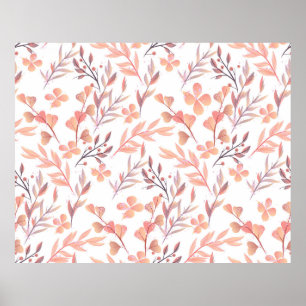 Poster Retro style hand drawn seamless floral ornament. C