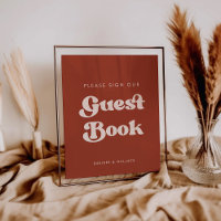 Retro stylé Terracotta Signer notre signe de livre