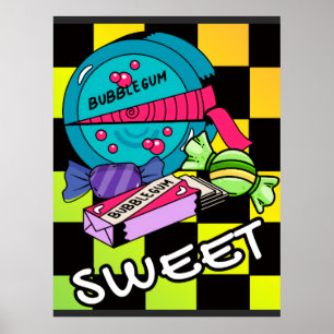 Poster Rétro Sucré Comme Un Bonbon