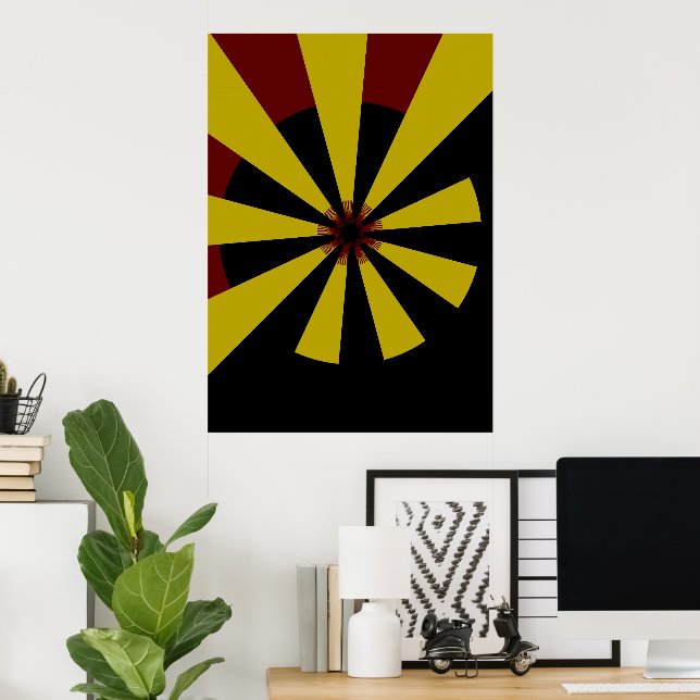 Poster Retro Sun Mid Century Art Abstrait (Bureau à domicile)
