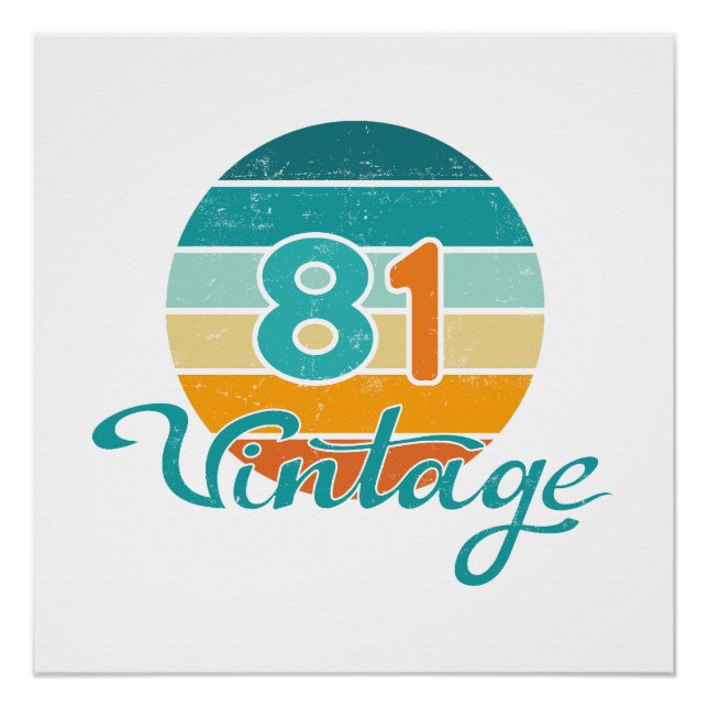 Poster Retro Sunset 81 Vintage Distressed (Devant)