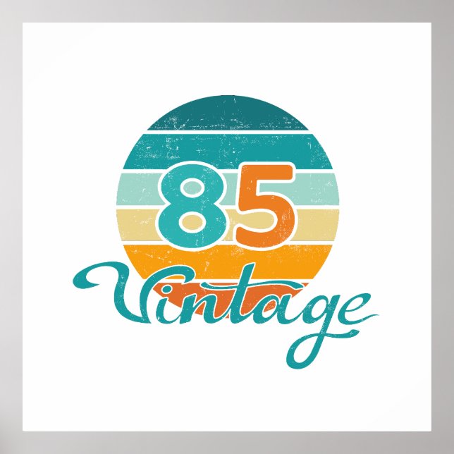 Poster Retro Sunset 85 Vintage Distressed (Devant)