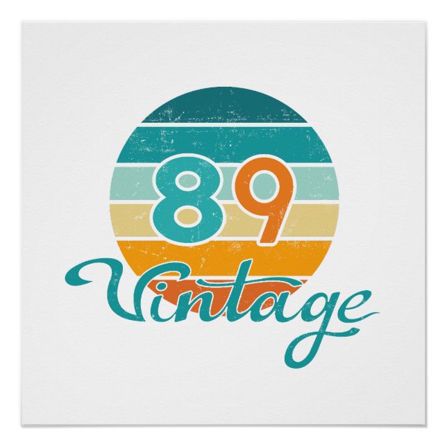 Poster Retro Sunset 89 Vintage Distressed (Devant)