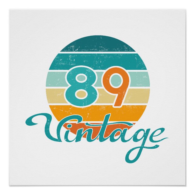 Poster Retro Sunset 89 Vintage Distressed (Devant)