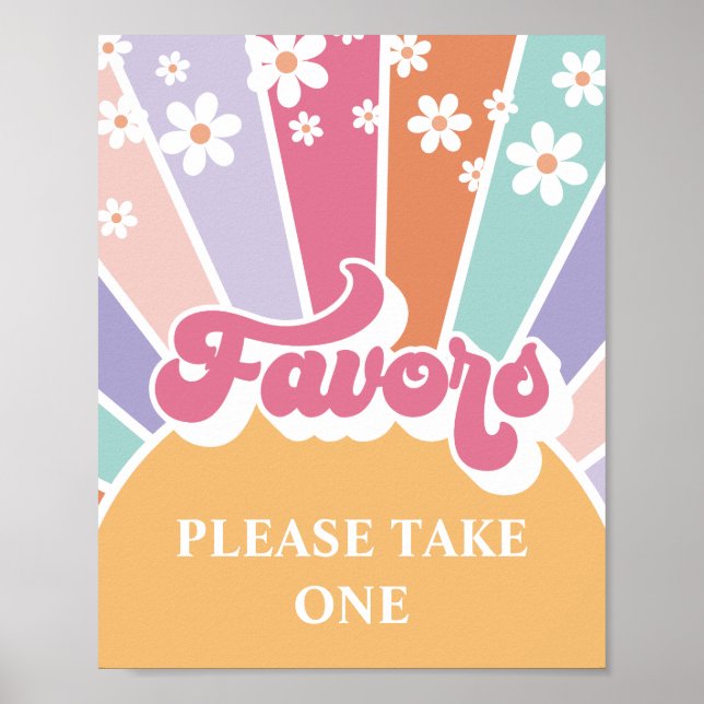 Poster Retro Sunshine Anniversaire Faveurs (Devant)