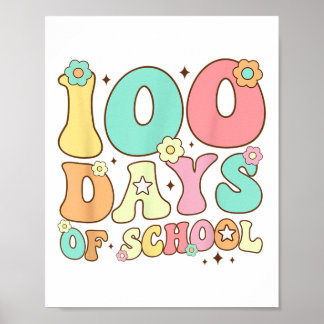 Poster Rétro Super 100 Jours Joyeux 100E Jour De L'École