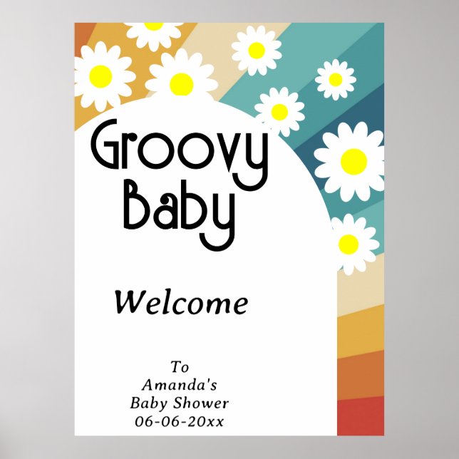Poster Retro Super - Baby shower (Devant)