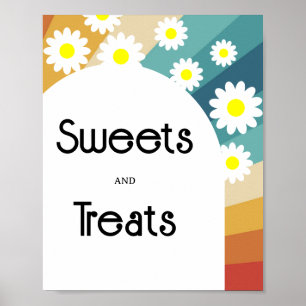 Poster Retro Super - baby shower de sucreries et de frian