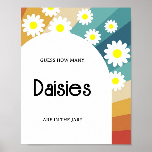 Poster Retro Super - Devinez combien de DAISIES jeu Poste (Devant)