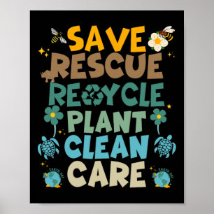 Poster Retro Super Enregistrer les abeilles Secourir les