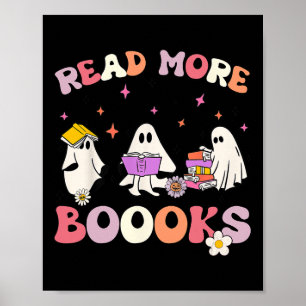 Poster retro Super Lire plus Livres Ghost Boo ghoul Fun H