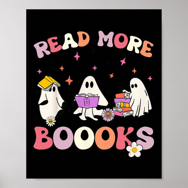 Poster retro Super Lire plus Livres Ghost Boo ghoul Fun H (Devant)